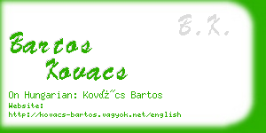 bartos kovacs business card